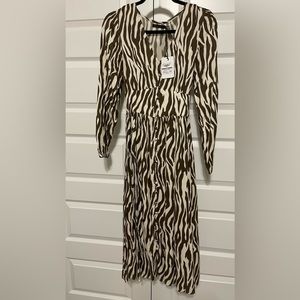 NWT Riva Women Dress Zebra Print Dress, Size XS